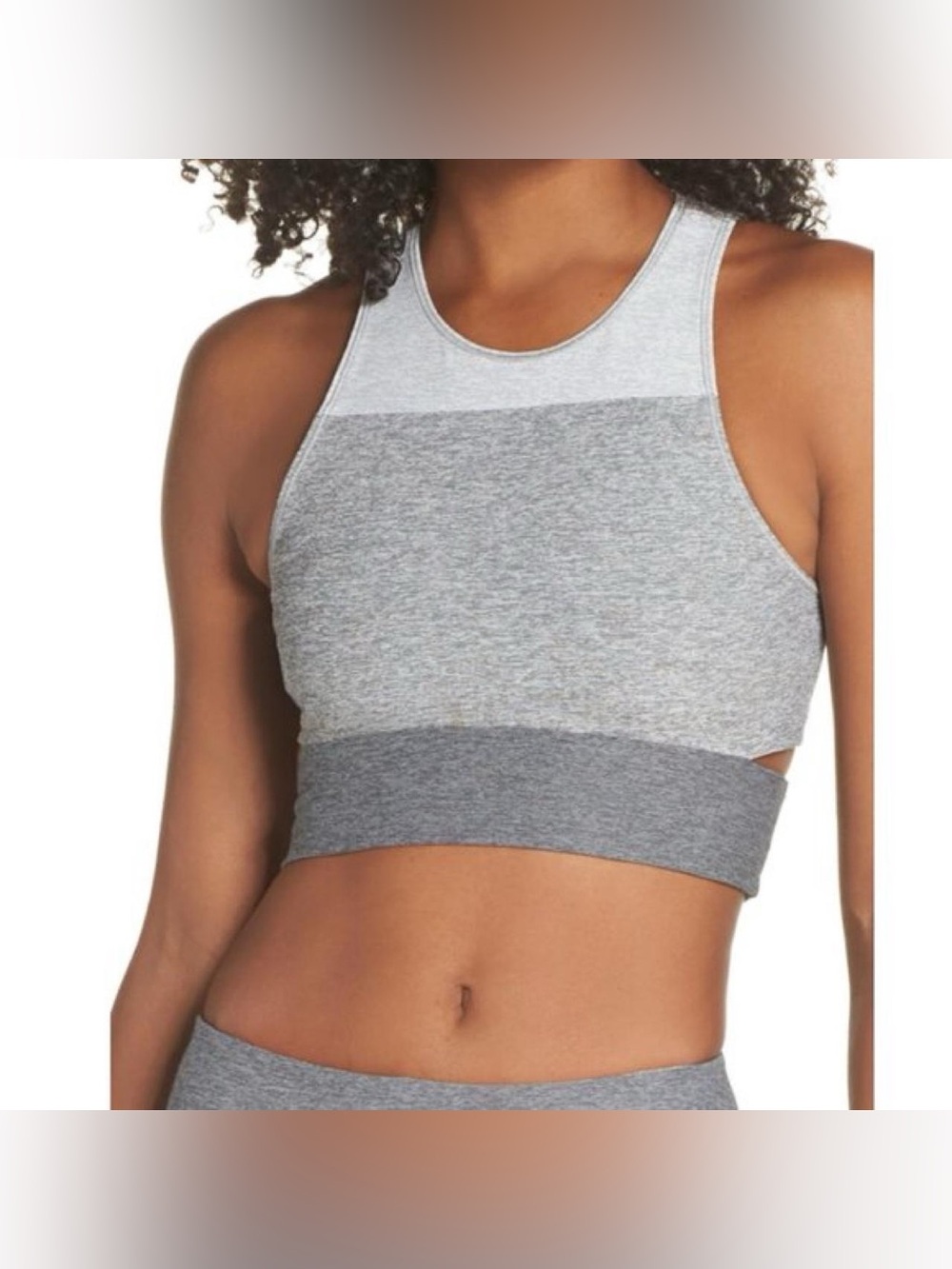 Outdoor Voices Tri-Tone Slashback Crop Top & Springs 7/8 Leggings Set Size XS/S